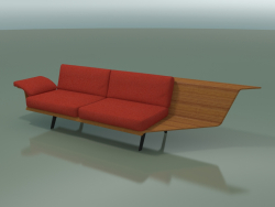 Modul eckige Doppel Lounge 4408 (90 ° links, Teak-Effekt)