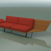 3D Modell Modul eckige Doppel Lounge 4408 (90 ° links, Teak-Effekt) - Vorschau