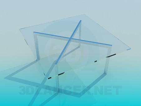 Modelo 3d Mesa de vidro - preview
