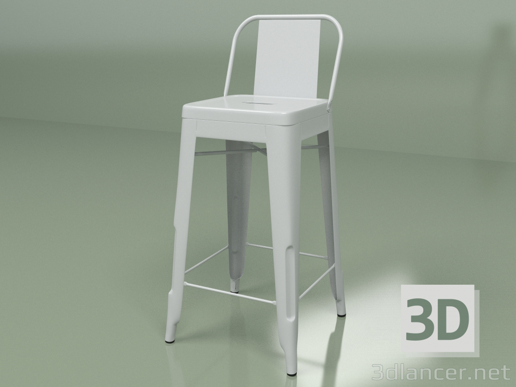 modello 3D Sgabello da bar Marais Colour con schienale (grigio) - anteprima