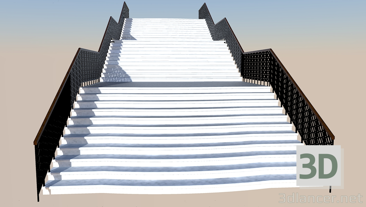 modèle 3D Escalier principal - preview