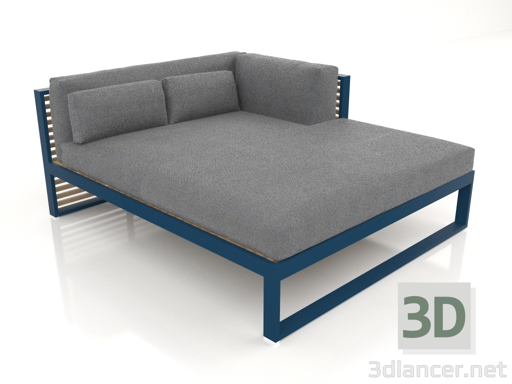 modèle 3D Canapé modulable XL section 2 droite (Gris bleu) - preview