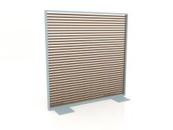 Parete divisoria in legno artificiale e alluminio 150x150 (Teak, Blu grigio)