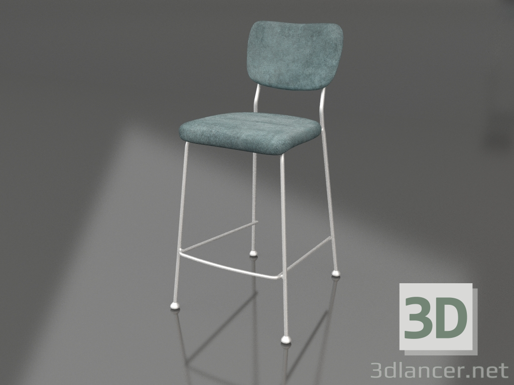 modèle 3D Tabouret semi-bar Benson 64,5 cm (Gris-Bleu) - preview