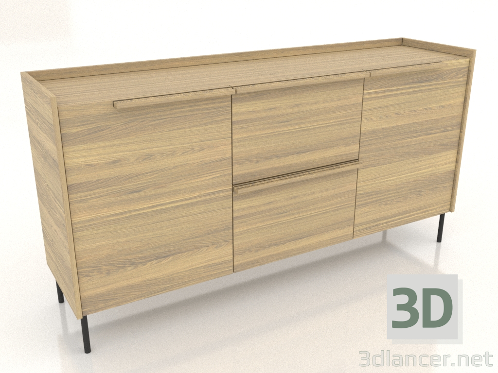 modello 3D Cassettiera grande 1600 mm (rovere illuminato) - anteprima