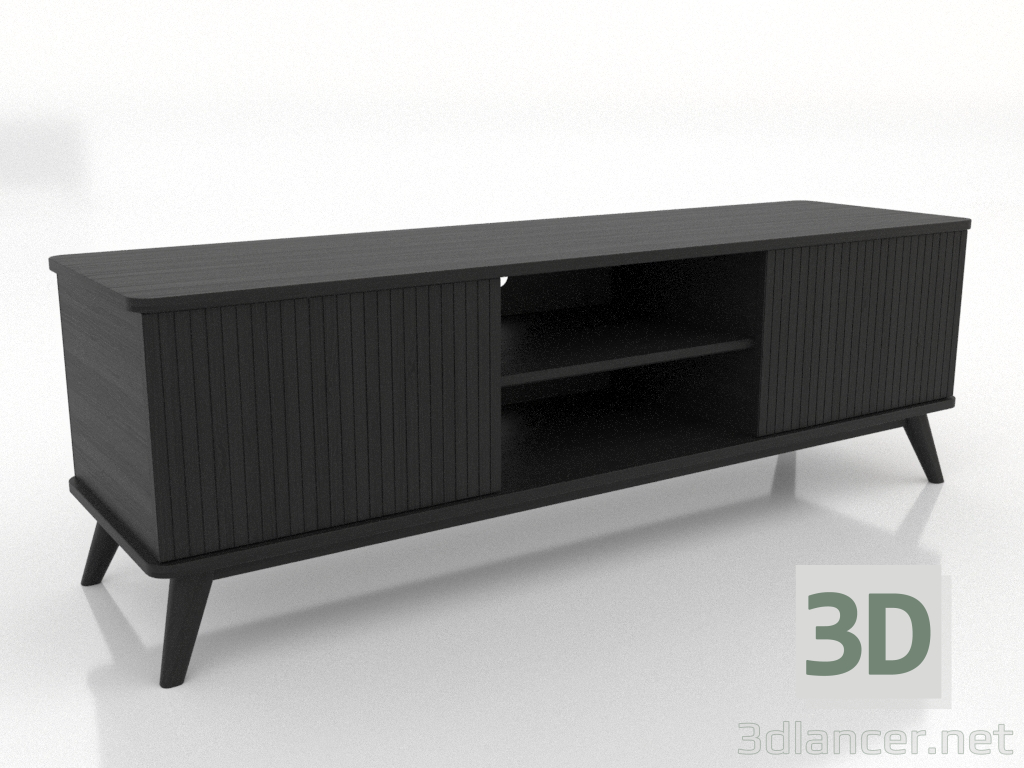 modèle 3D Meuble TV OUVERT 1500 mm (noir RAL 9005) - preview modèle 3D Meuble TV OUVERT 1500 mm (noir RAL 9005) - preview