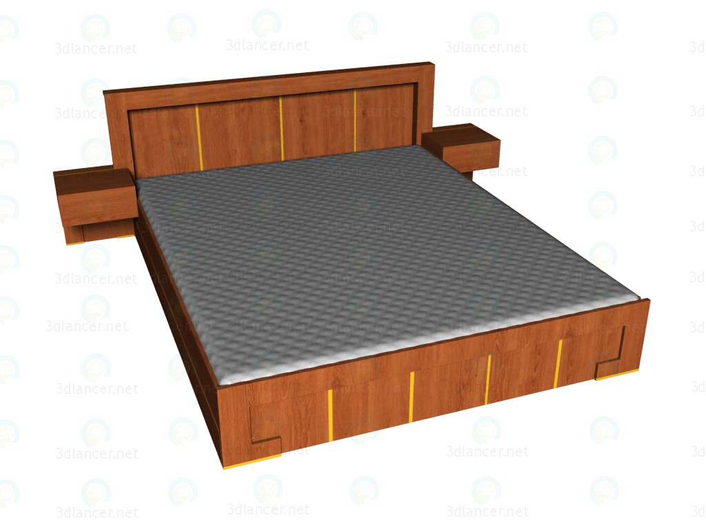 Modelo 3d Cama 180 x 220 - preview