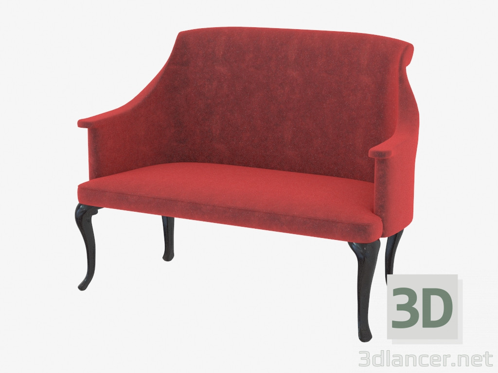 3D modeli Çift kişilik kanepe Ziska - önizleme