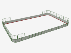 Terrain de hockey (contreplaqué, filet derrière le but 25x15) (7931)