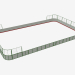 3D modeli Hokey sahası (kontrplak, gol 25x15'in arkasındaki net) (7931) - önizleme