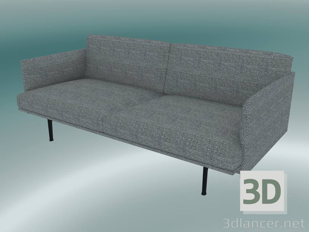 3d model Double sofa Outline (Vancouver 14, Black) - preview