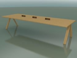 Tavolo con piano da ufficio 5009 (H 74 - 360 x 120 cm, rovere naturale, composizione 2)