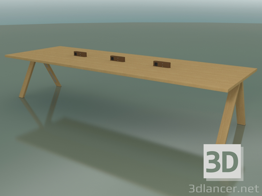 3d модель Стол с офисной столешницей 5009 (H 74 - 360 x 120 cm, natural oak, composition 2) – превью