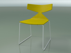 Stapelbarer Stuhl 3702 (auf einem Schlitten, gelb, V12)