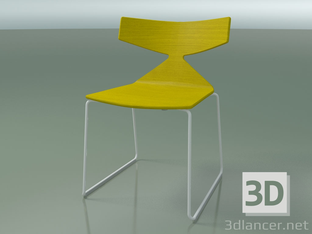 modèle 3D Chaise empilable 3702 (sur un traîneau, Jaune, V12) - preview