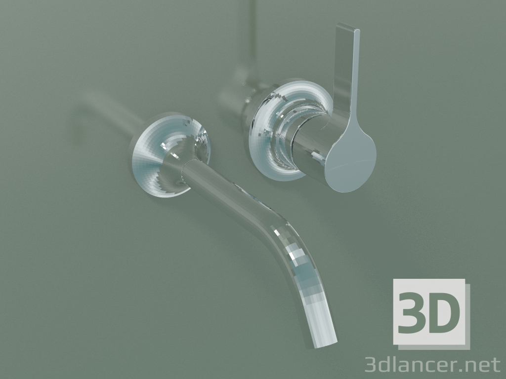 3D Modell Wand-Einhebelmischer für Waschbecken (36 812 809-000010) - Vorschau