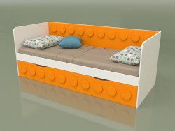Sofa bed for teenagers with 1 drawer (Mango)