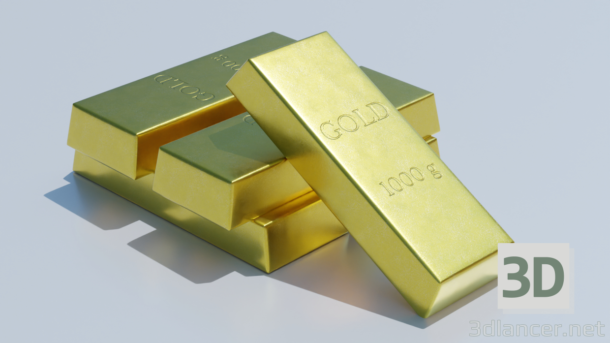 3d модель Злиток золото – превью