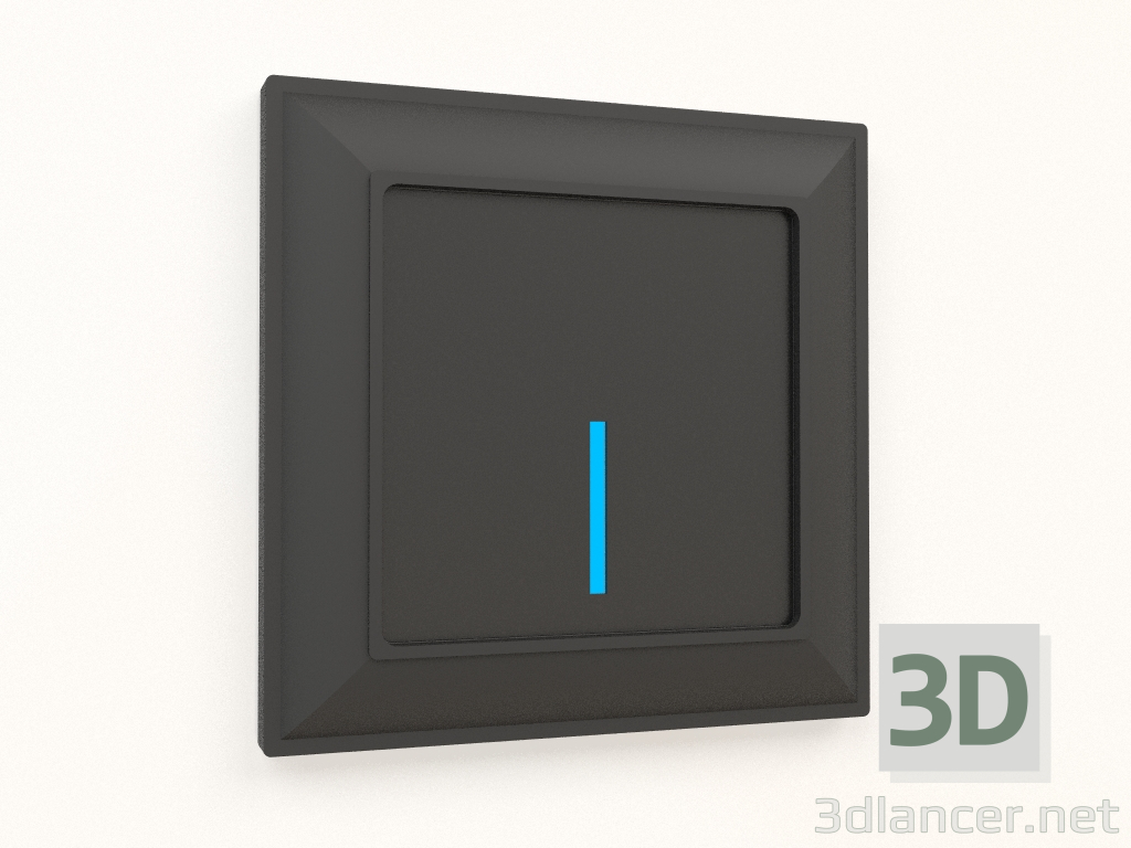 modello 3D Interruttore touch monotasto con retroilluminazione (nero opaco) - anteprima