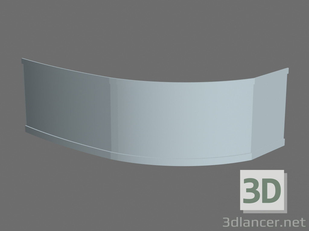 modello 3D Pannello per vasca asimmetrica Rosa I 160 - anteprima