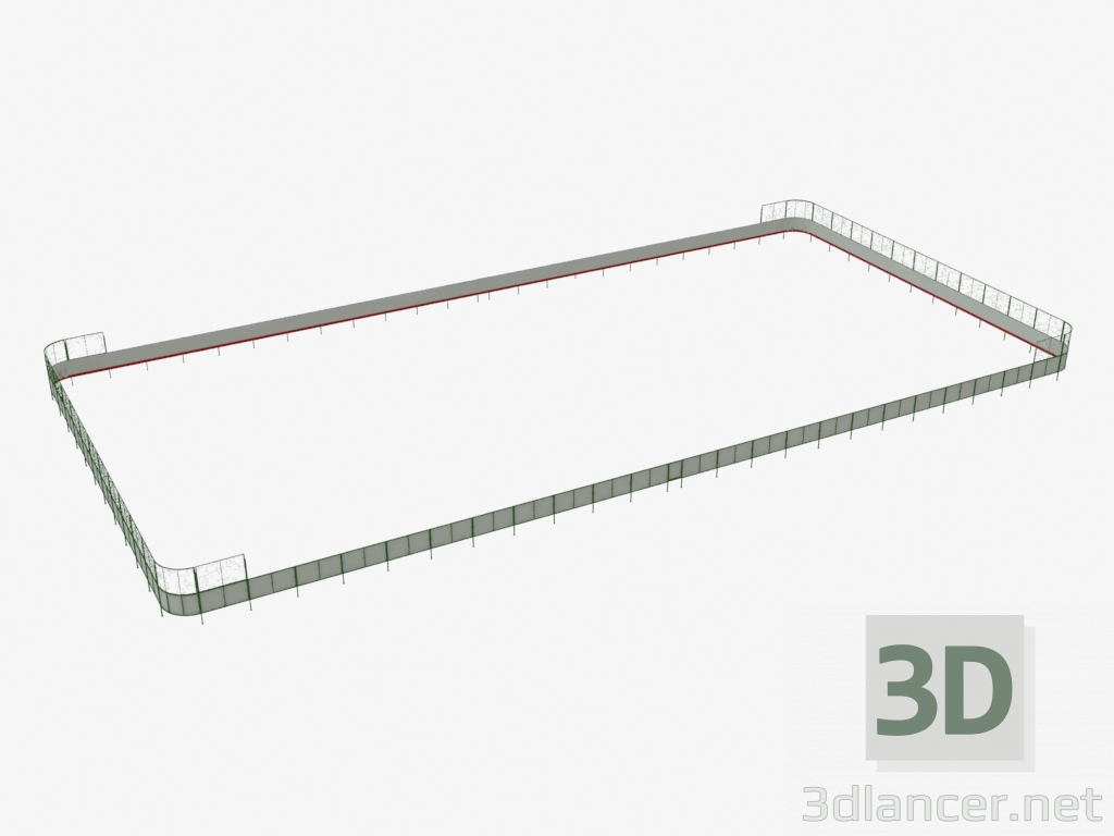 3 डी मॉडल हॉकी कोर्ट (प्लाईवुड, लक्ष्य 60x30 के पीछे) (7931) - पूर्वावलोकन
