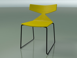 Stapelbarer Stuhl 3702 (auf einem Schlitten, gelb, V39)