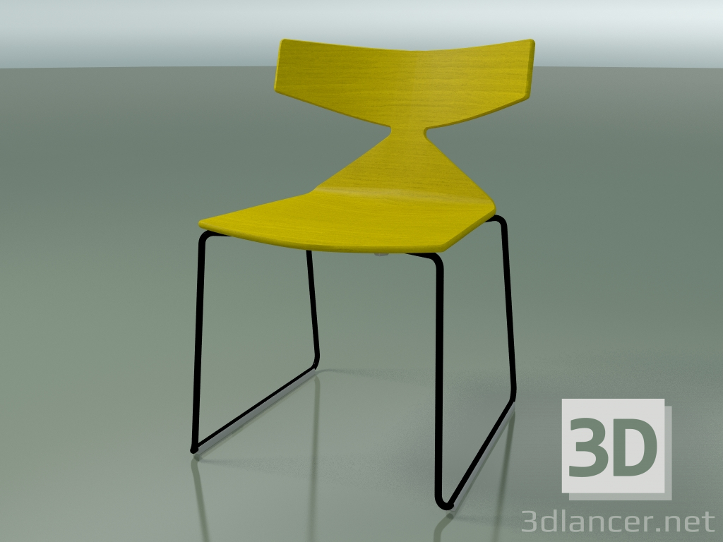 3 डी मॉडल स्टैकेबल कुर्सी 3702 (एक स्लेज पर, पीला, V39) - पूर्वावलोकन