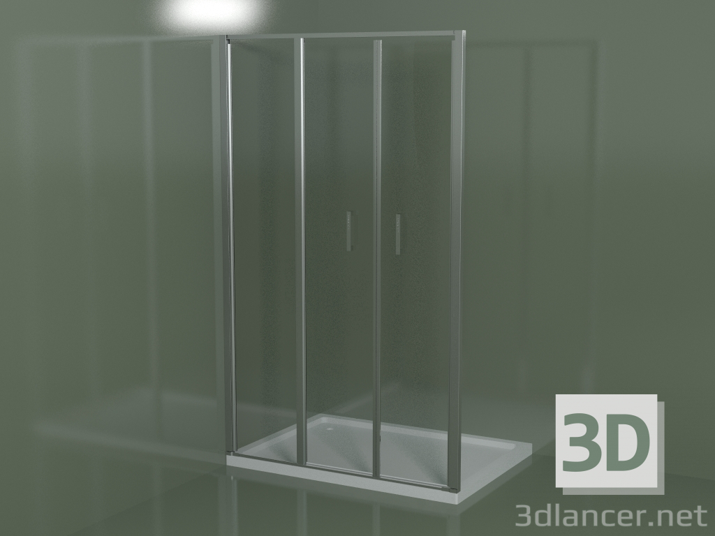 modello 3D Cabina doccia L3 senza telaio per piatti doccia da incasso - anteprima