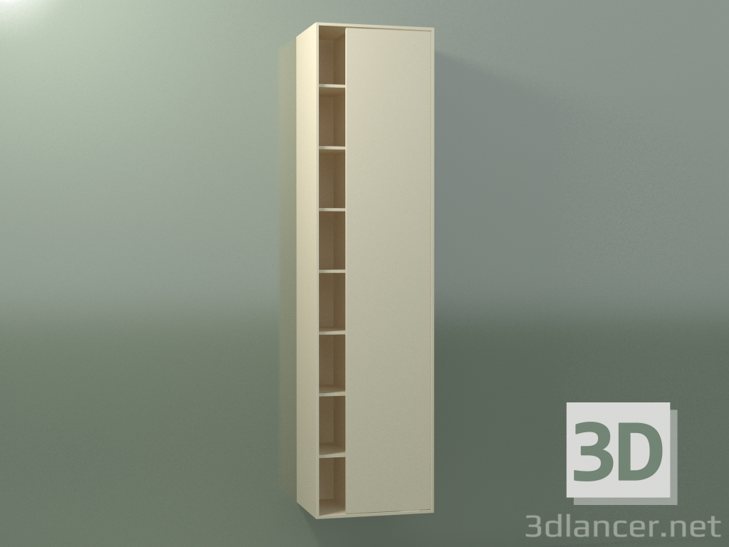 3D Modell Wandschrank mit 1 rechten Tür (8CUCFDD01, Knochen C39, L 48, P 36, H 192 cm) - Vorschau