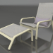modello 3D Poltrona lounge con schienale alto e pouf (Oro) - anteprima
