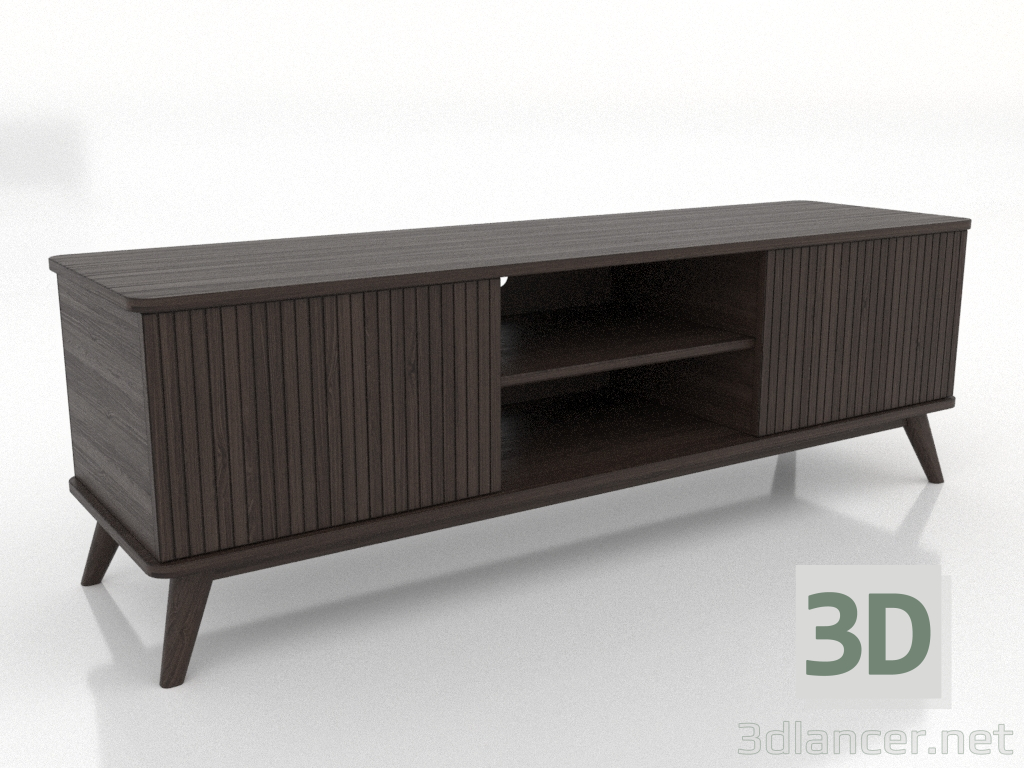 3d model TV cabinet OPEN 1500 mm (ash walnut) - preview 3d model TV cabinet OPEN 1500 mm (ash walnut) - preview