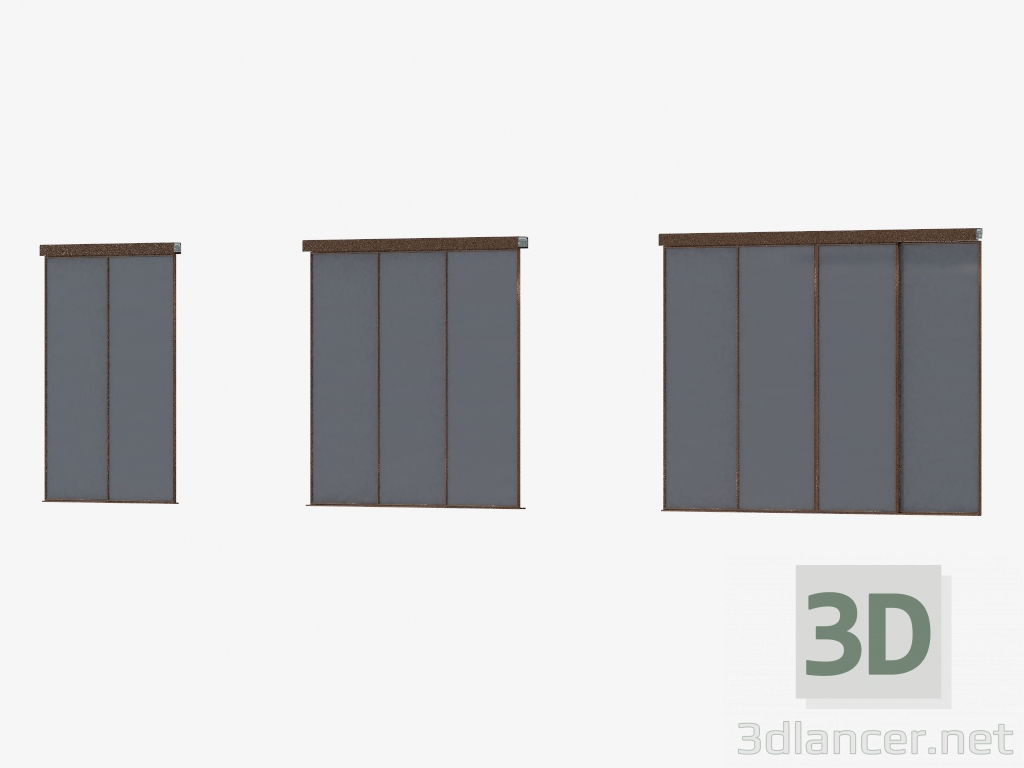 3d model Partición de interroom de A5 (Bronza plata oscura) - vista previa