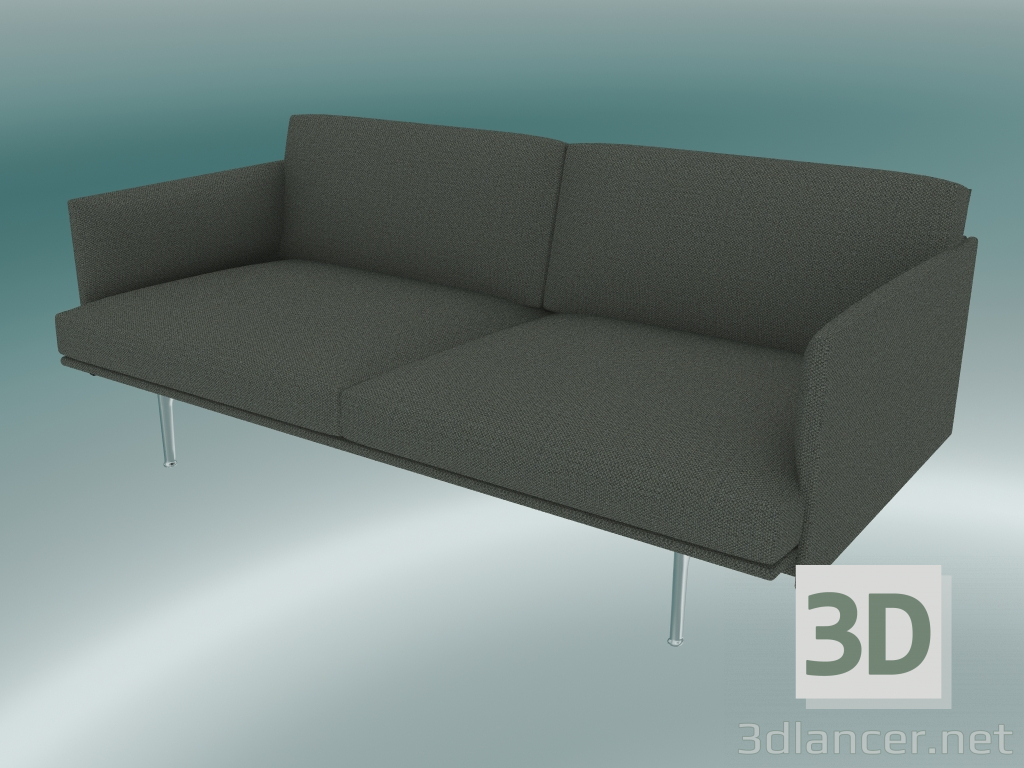 3d model Double sofa Outline (Fiord 961, Polished Aluminum) - preview