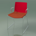modello 3D Sedia 0454 (su uno scivolo con braccioli, con cuscino sul sedile, polipropilene PO00104) - anteprima