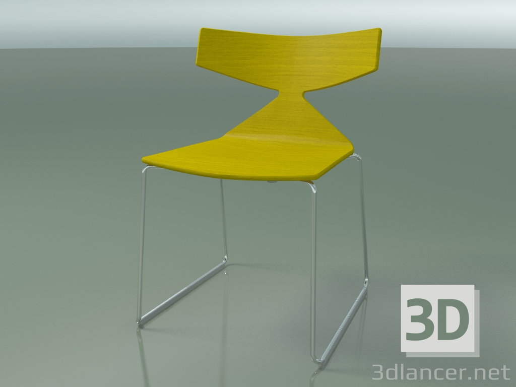 3d model Silla apilable 3702 (en trineo, amarillo, CRO) - vista previa