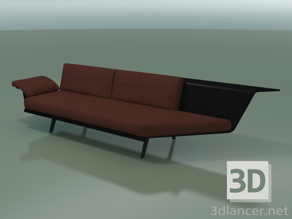 modello 3D Modulo angolare doppio Lounge 4409 (90 ° a sinistra, Nero) - anteprima