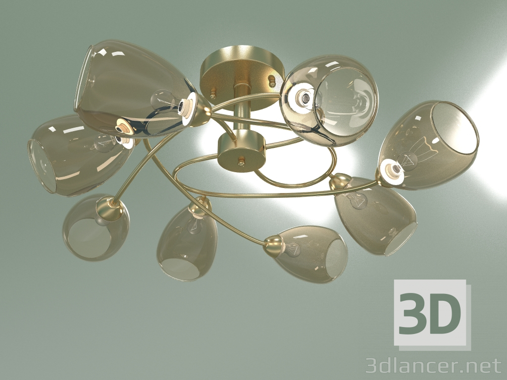modello 3D Lampadario a soffitto Noemi 30168-8 (oro opaco) - anteprima