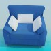 modello 3D Ampia seduta con tre cuscini - anteprima