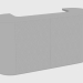 modello 3D Bancone bar ALEXANDER BAR DIAMOND (200x60xH108) - anteprima