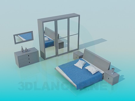 3d model The furniture in the bedroom - preview