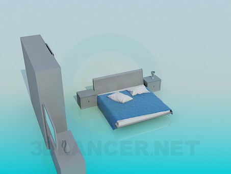 3d модель Мебель в спальню – превью 3d модель Мебель в спальню – превью