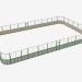 3D Modell Hockeyplatz (Kunststoff, 25x15 Gitter um den Umfang) (7932) - Vorschau