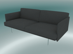 Double sofa Outline (Hallingdal 166, Polished Aluminum)