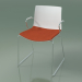 modello 3D Sedia 0454 (su uno scivolo con braccioli, con cuscino sul sedile, polipropilene PO00101) - anteprima