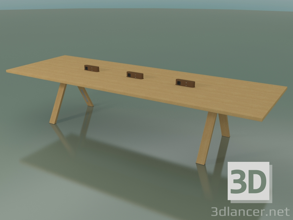 3d модель Стол с офисной столешницей 5009 (H 74 - 360 x 120 cm, natural oak, composition 1) – превью