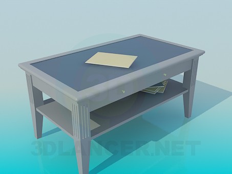 3d model Coffee table with shelf - preview 3d model Coffee table with shelf - preview