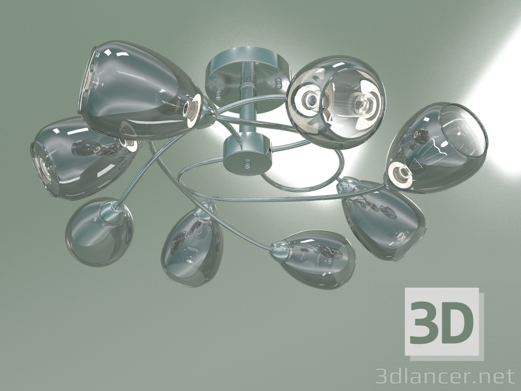modello 3D Lampadario a soffitto Noemi 30168-8 (argento opaco) - anteprima