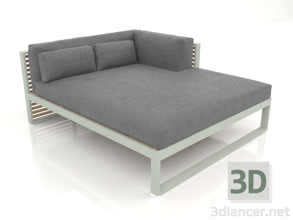 modèle 3D Canapé modulable XL section 2 droite (Gris ciment) - preview