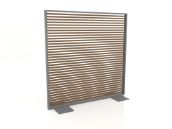 Parete divisoria in legno artificiale e alluminio 150x150 (Teak, Antracite)