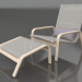 3d model Lounge chair with high back and pouf (Sand) - preview